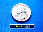 1942-S Washington Quarter  ➪  "AU-UNC"  ➪  Nice Luster  ➪  Semi Key ➪ 242au