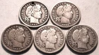 Lot (5) Better Barber Liberty Dimes 1895 O 1898 O 1900 O 1902S 1915 S Silver 10C