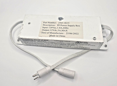 2565-4615 PF Power Supply Box 120VAC 1.0A 60Hz Input 12VDC 5A Max WHITE