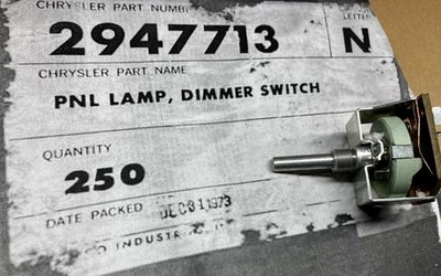 Mopar 3420865 instrument panel dimmer switch 1970-74 Cuda-Challenger NOS E-Body