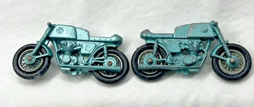 Lot of 2 Matchbox Lesney No. 38 Motorbikes Rare 1960s Diecast Moto Vintage