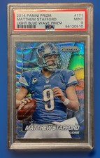 2014 Panini Prizm - Matthew Stafford #171 Light Blue Wave Prizm /99 PSA 9