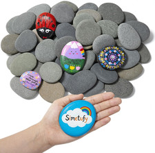 100Pcs 1.5-3In River Rocks for Painting,2 Sizes Flat Smooth Rocks for Arts DIY