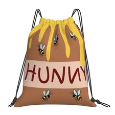 The Hunny Pot Drawstring Backpacks Gym Bags Sport Storage Goodie Cinch Bag On...
