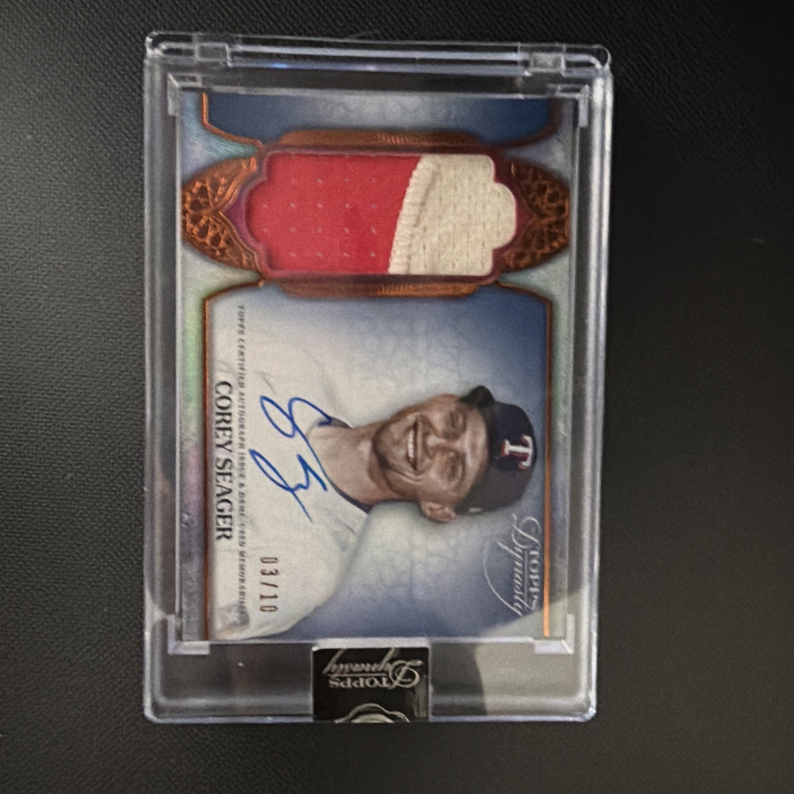 2025 Topps Dynasty Corey Seager Game Used Color Patch Auto 3/10