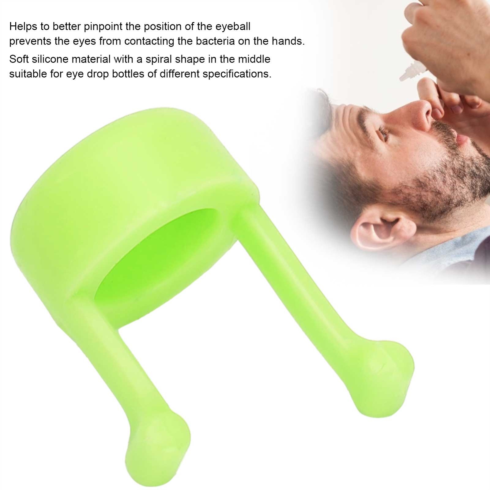 (Green)2x Eyedrop Guide Aid Help Applicator Practical Eye Drop Bottle Hold..