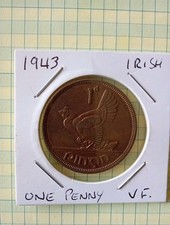 Irish 1 Penny 1943 Hen and Chicks