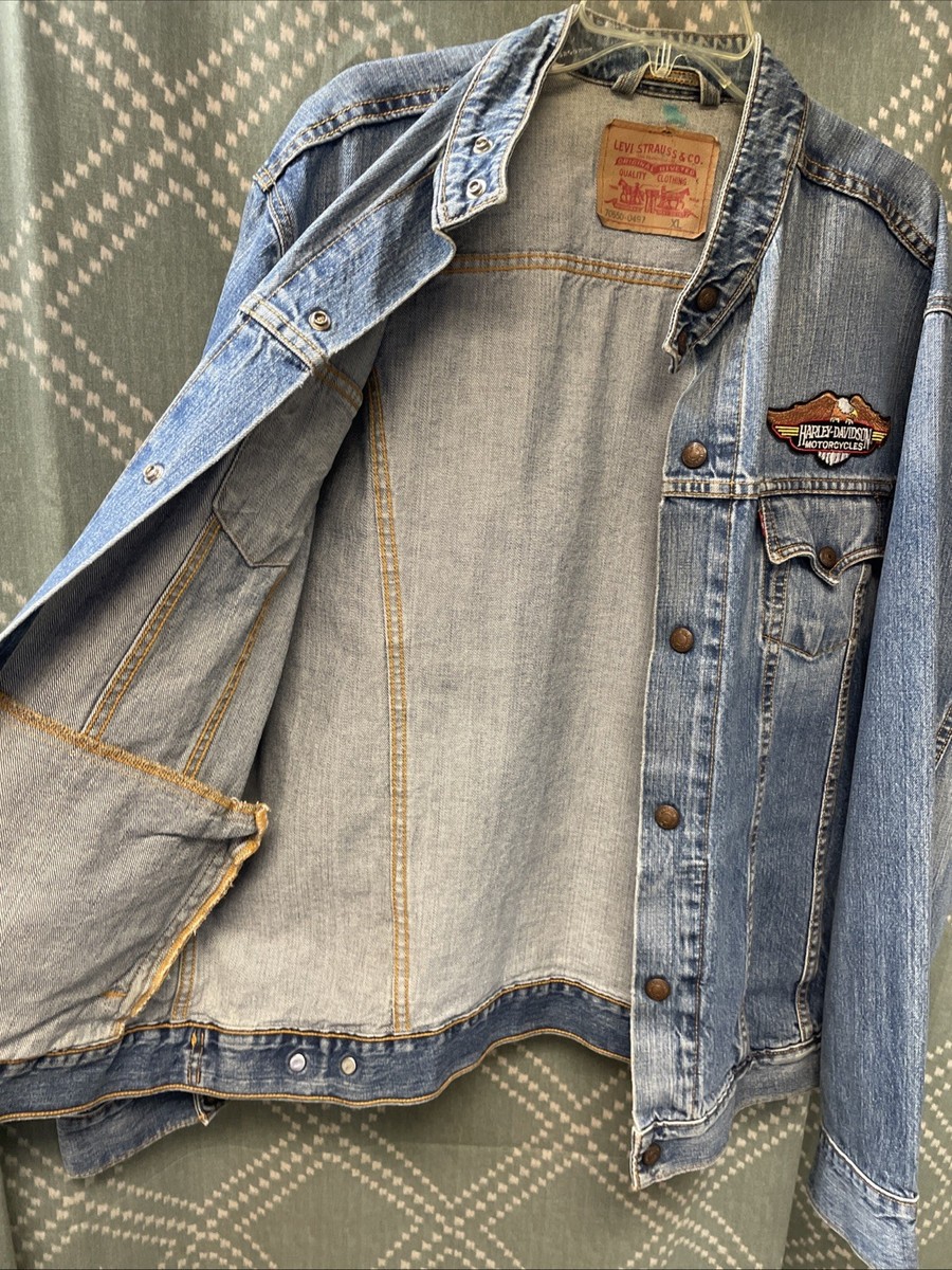 LEVI'S Easy Rider Jean Denim Trucker Snap Up Jacket Adult XL 70550