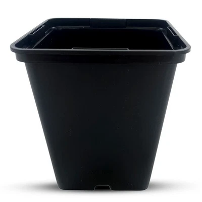10cm Rigid Square Plant Pots Strong Heavyweight Black Plastic Seed Flower Pot - Image 1 of 4