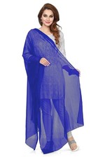 Chiffon Dupatta Beautiful Plain Long Chunni Scarf Stole Daily Uses Royal Blue