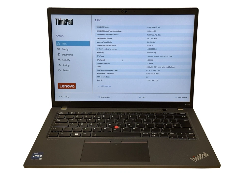 Lenovo ThinkPad P14s Laptop Gen4 14" i7-1370P 14 Core 32GB RAM WIFI NVIDIA TL2 - Image 3 of 4