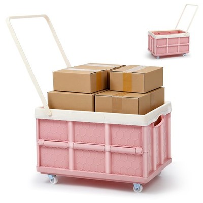 30L Collapsible Storage Bins with Lids: Storage Tote With Wheels Folding Plas...