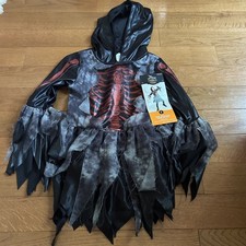 NWT Girls Hyde  Eek Red Glitter SKELETON Dress Halloween Costume Sz S 6-7 
