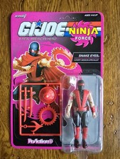 GI JOE SUPER7 ReACTION  NINJA FORCE SNAKE EYES O-RING Target Action Figure UP