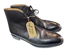Original British Army Issue Black Leather Officers George Boots Size 12L #221