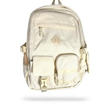 Corduroy Backpack Cream Casual Everyday School Travel Bag Laptop Sleeve NWT