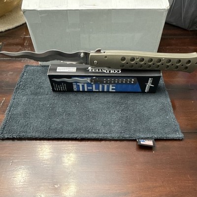 Cold Steel Ti-Lite 6 | Manual Liner Lock | Tanto Plain Blade | Gray Aluminum