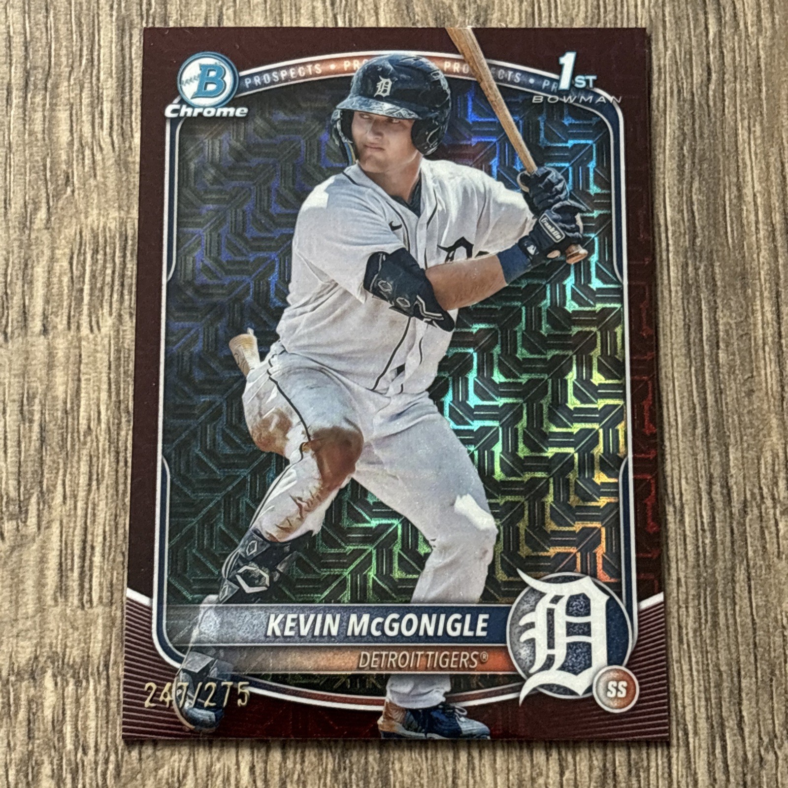 2025 Bowman Chrome KEVIN MCGONIGLE Mega Box Burgundy Mojo /275 1st RC #BCP-79 SP