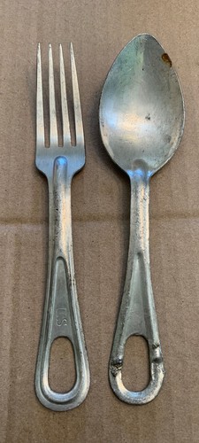 Original WWII US Mess Kit Utensil Set