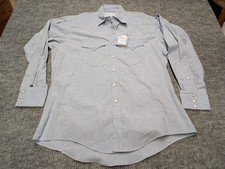 Vintage Rockmount Ranch Wear Denim Diamond Pearl Snap Western Shirt Size Medium