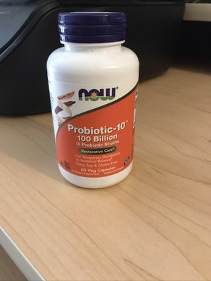 Now PROBIOTIC-10 Dietary Supplement 100 Billion Count, 60 Capsules