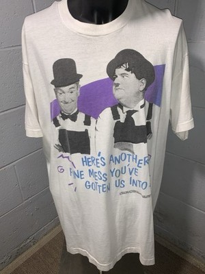 90s Laurel & Hardy Another Mess You ve Gotten Me Into Tee Size XL 