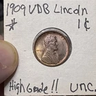 1909 VDB Lincoln 1C UNC.  High Grade Sharp Crisp Beautiful Solid Strike VDB 💎