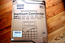 UTOPIA PREMIUM COMFORTER KING SIZE WHITE QUILTED DOWN ALTERNATIVE POLYESTER
