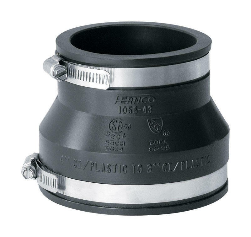 Fernco Schedule 40 4 in. Hub X 3 in. D Hub PVC Flexible Coupling