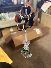 Pet Dog Memorial Gifts Paw Print Sun Catcher Crystals Prisms Hanging Dog Symp...