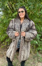 Vintage Luxury Silver Fox Fur Coat