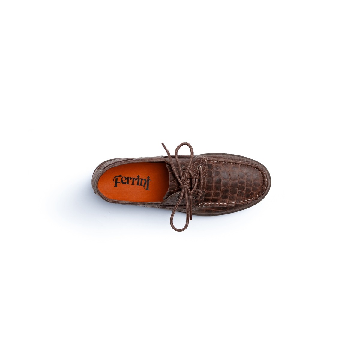 Ferrini 35322-10‎ Men\'s 10D Brown Croc Print Leather Boat Shoes Loafers Animal Print Boat Shoe Casual Shoes for Men for sale | eBay main image 4
