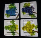 4 Fountain Arts Square Salad Plates Signed By Carol Fountain Nix Wine Country