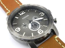 Fossil Men's Quartz Oversize Watch Nate JR1437 with Leather Strap