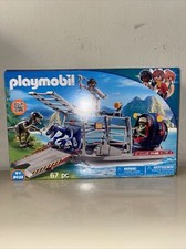 Playmobil 9433 Enemy Airboat Raptor Dinosaurs Building Set Explorer Toy Cage New