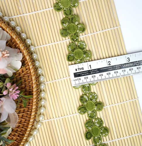 Daisy Chain 35mm W Fine Flower Lace Trim 2 Yrd Multicolor Add Touch of Springtim - Picture 48 of 91