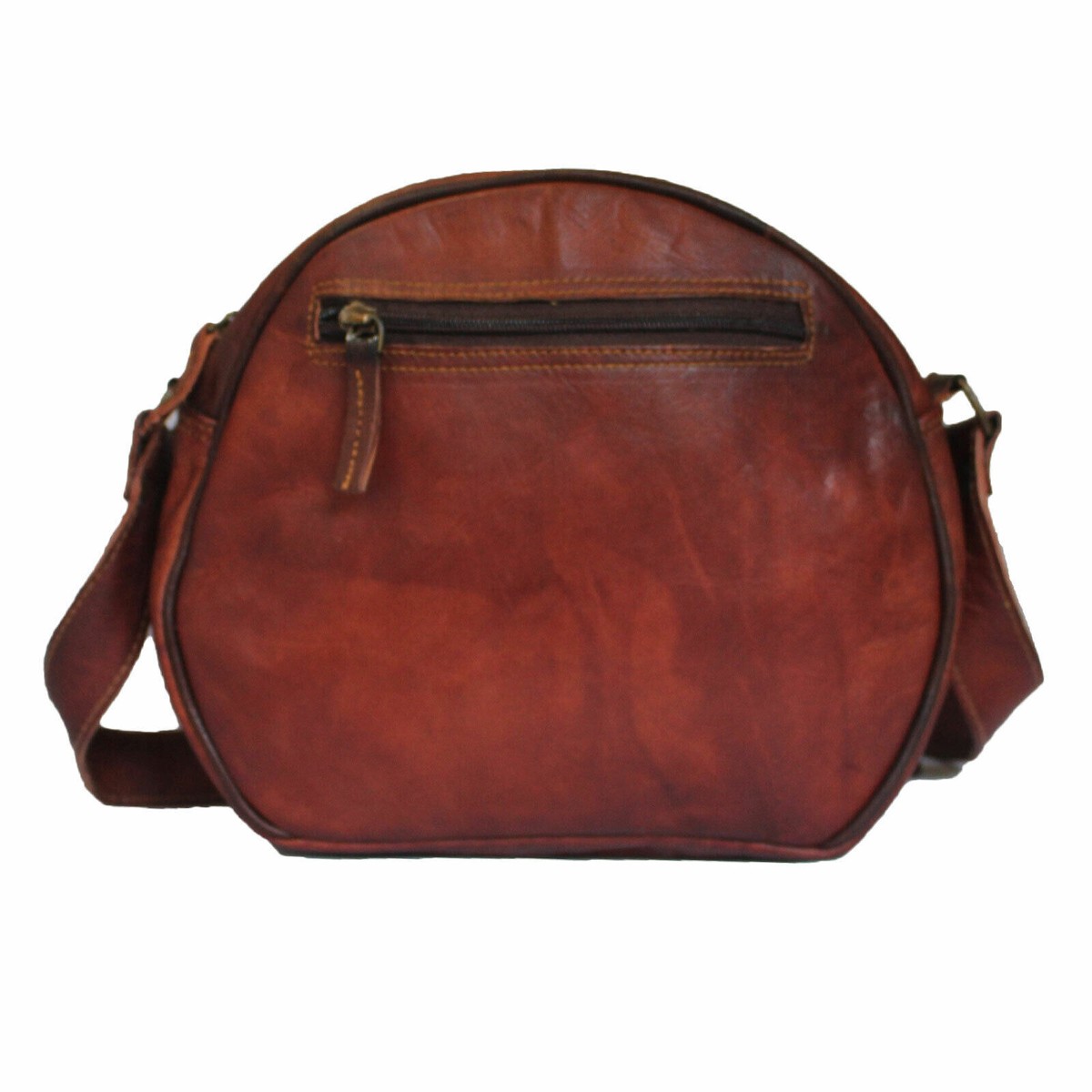 Women's Round Shoulder Hobo Handbag Brown Soft Leather