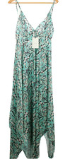 Alexis NWT Phedra Tulip Dress Size Large in Teal/Cream/Mauve 100 Polyester