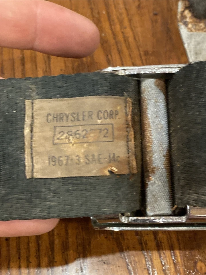 Cinturón de seguridad Pontonier 1967-3 SAE J4c 1 2862372 300-1 08 2 Chrysler Dodge Charger Foto 2 de 4