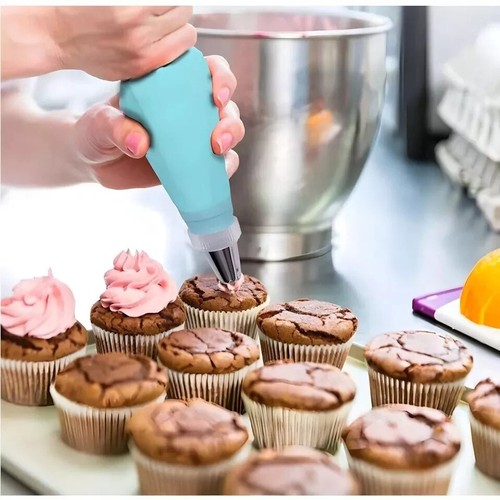 Silicone Bags Icing Piping Cream Pastry Cake Decorating Steel Nozzles 10 Pcs Set - Picture 3 of 19