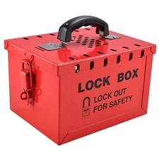 RealPlus Lockout Tagout Box Portable Loto Group Lock Box, 12 Padlock Capacity