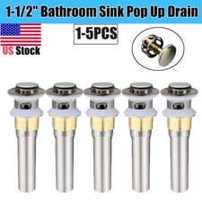 1-1/2" Bathroom Sink Pop Up Drain with Overflow Vessel Basin Stopper with Tray