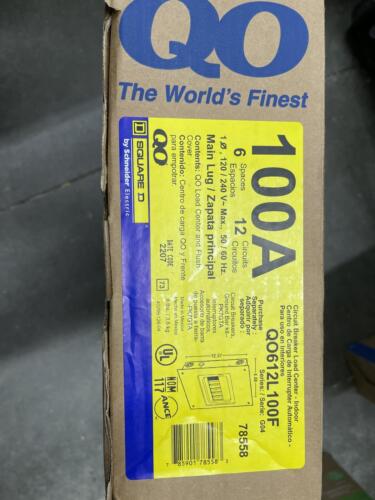 Square D 100A Circuit Breaker Load Center Box Panel 6 Spaces 12 Cir. QO612L100F - Picture 2 of 2