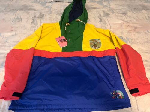 Gucci x The North Face veste de pluie bloc de couleur brodé taille S neuf avec étiquettes - Photo 1 sur 11