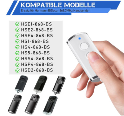 2 stk Fernbedienung für Hörmann Handsender HSE2/HSE4-868-BS，HS1/HS2/HS5 868-BS