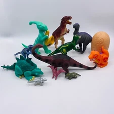 Dinosaur Toy Lot Various Figures Plastic T Rex Triceratops Ankyo Cake Top Toys