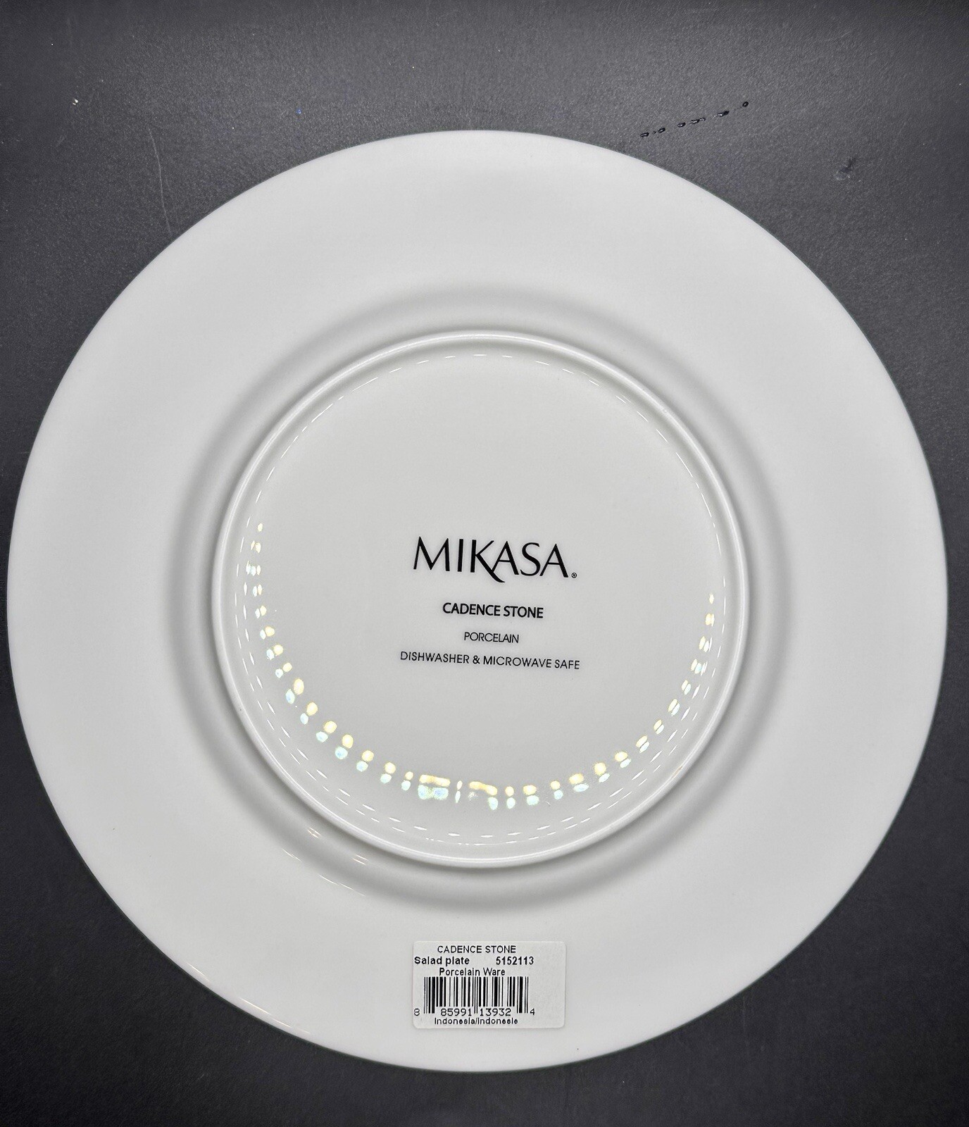 NEW Mikasa Cadence Stone Grey Dinner Plate & Salad Plate Set NWT