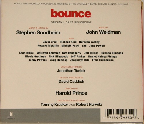 Bounce - Original Cast; Audio CD W/Booklet (2004) Nonesuch Records 79830-2; VG+ - Picture 2 of 3