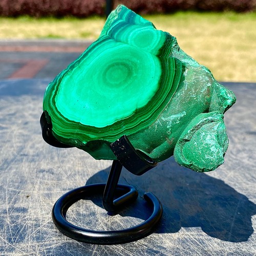 255G Natural green malachite crystal block polished quartz pattern specimen - 第 1/13 張圖片