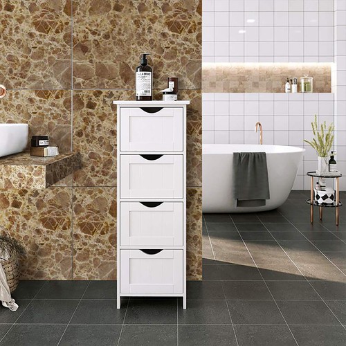 Badezimmer Aufbewahrungsschrank Holz Seite 4 Schubladen Schrank freistehend UK - Bild 4 von 31